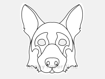 German shepherd dog mask template printable craft