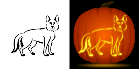 Free german shepherd pumpkin stencil