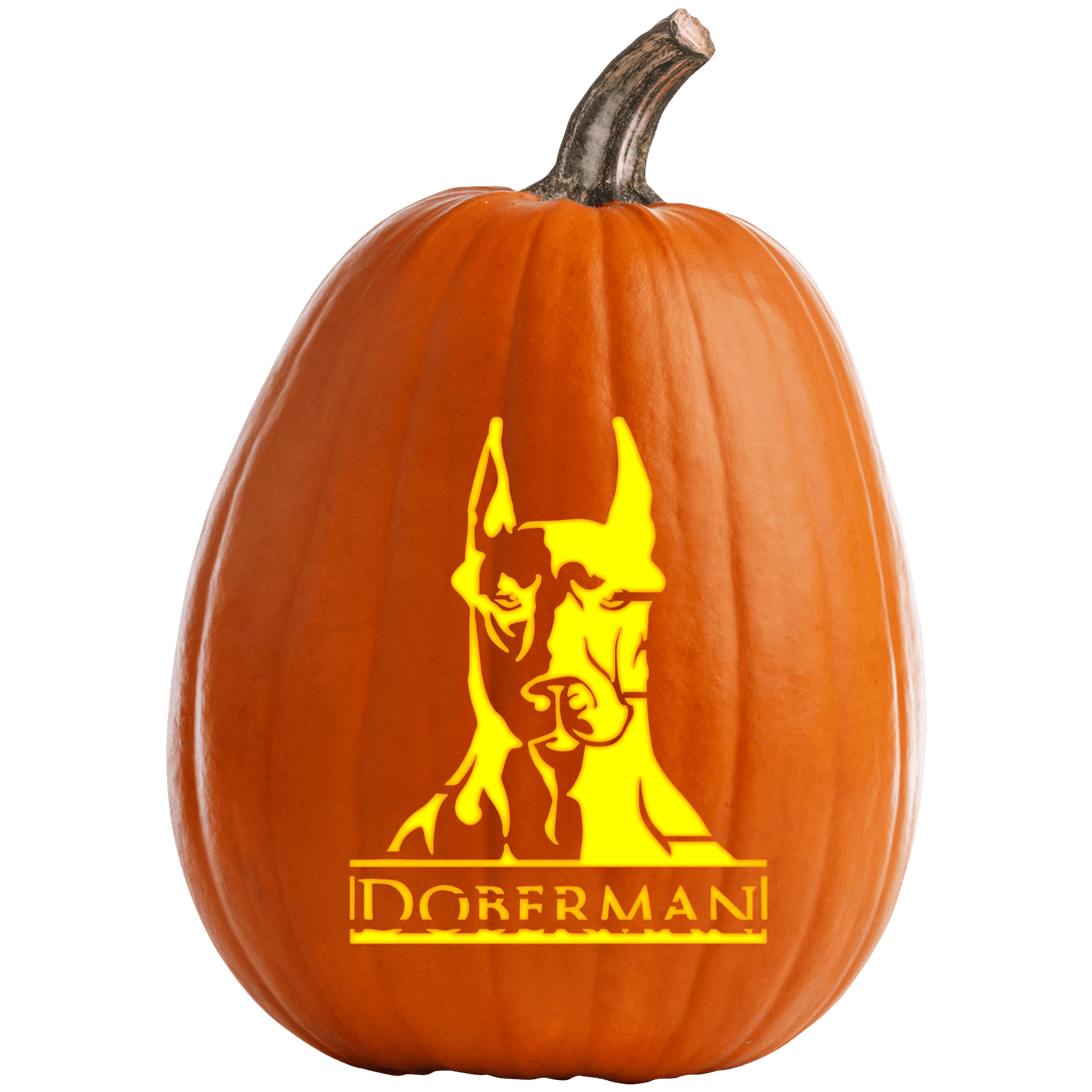 Doberman pumpkin carving stencil
