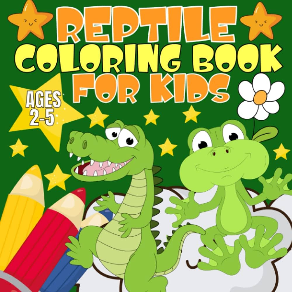 Reptile coloring book for kids ages