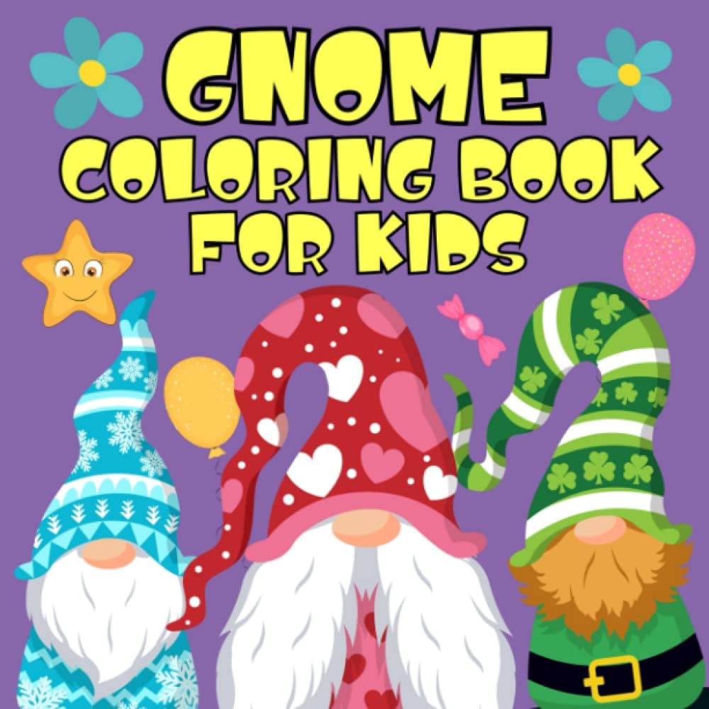 Gnome coloring book for kids coloring pages for boys and girls ages