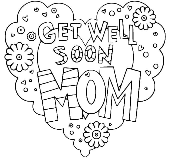 Get well soon mom coloring page