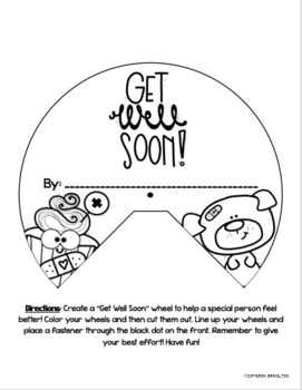 Get well soon activity wheel craft for students or class by cameron brazelton