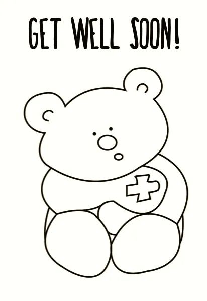 Get well soon printable card and coloring page â kraftimama get well soon get well cards kids cards