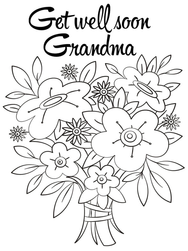 Coloring pages get well soon grandma coloring page