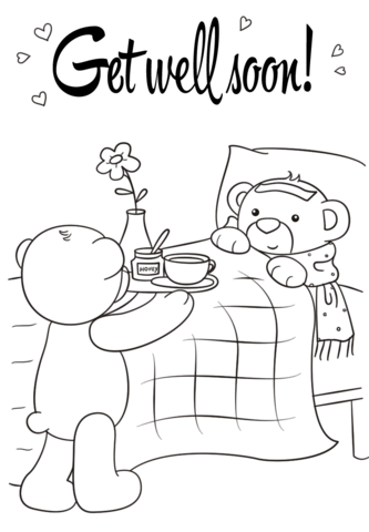 Get well soon coloring page free printable coloring pages