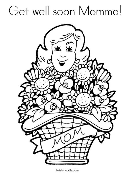 Get well soon momma coloring page