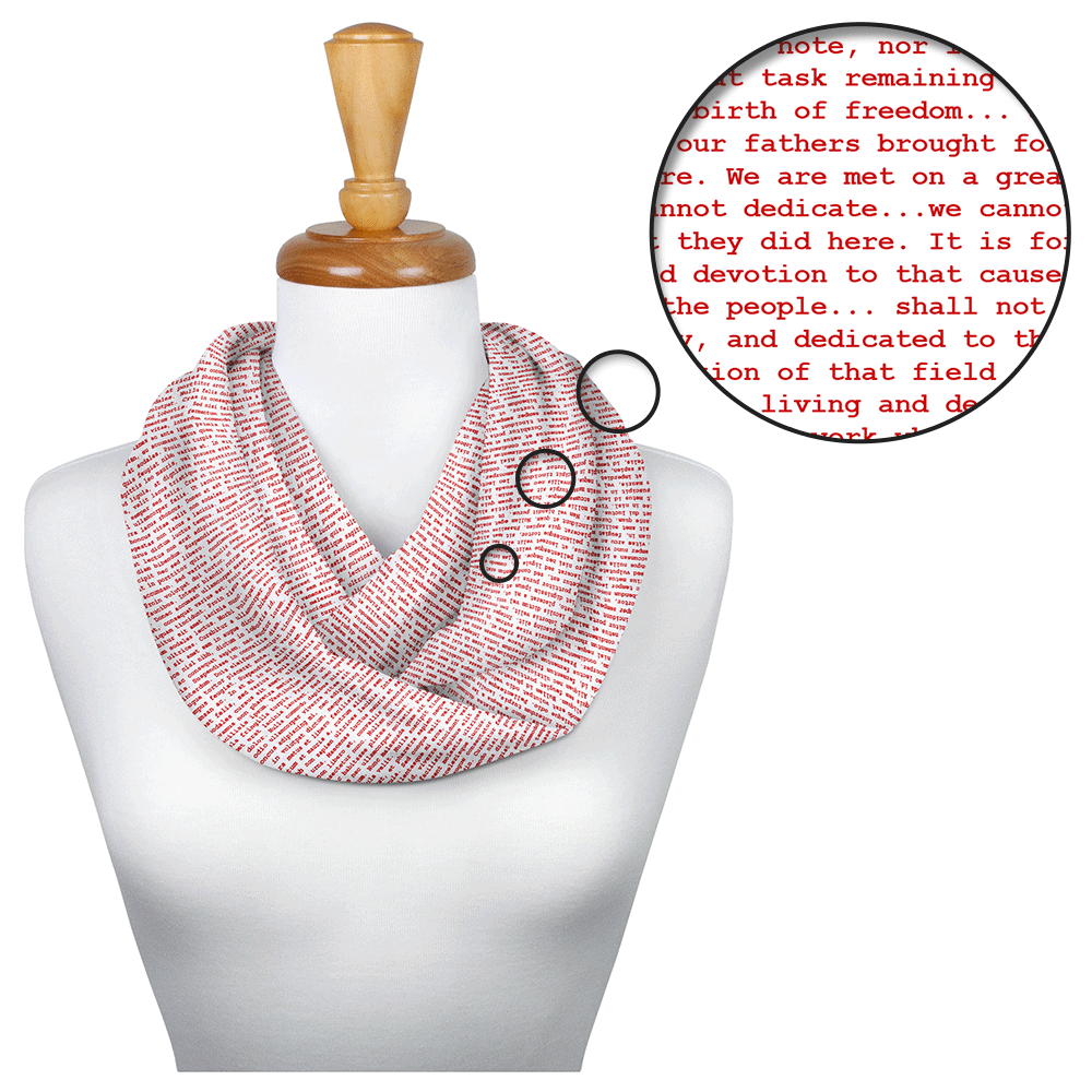 The gettysburg address book scarf