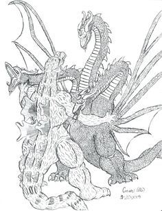 King ghidorah coloring pages ideas coloring pages headed dragon coloring pages for kids
