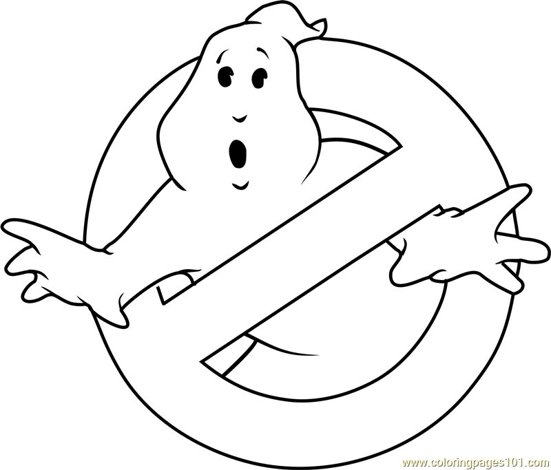 Ghostbusters logo coloring page for kids