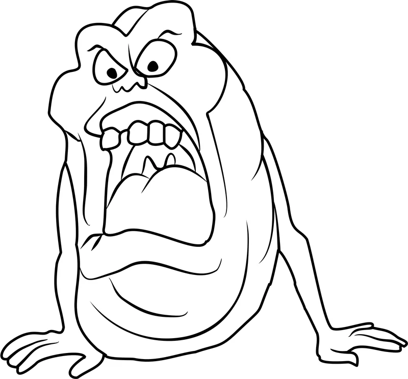 Angry slimer coloring page