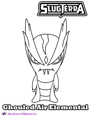 Ghoul air elemental coloring page from slugterra return of the elementals â