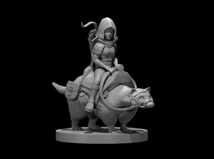 Halfling female ranger on giant badger ljrlqex by mz