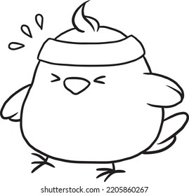Chicken cartoon cute doodle coloring page stock vector royalty free