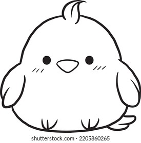 Chicken cartoon cute doodle coloring page stock vector royalty free