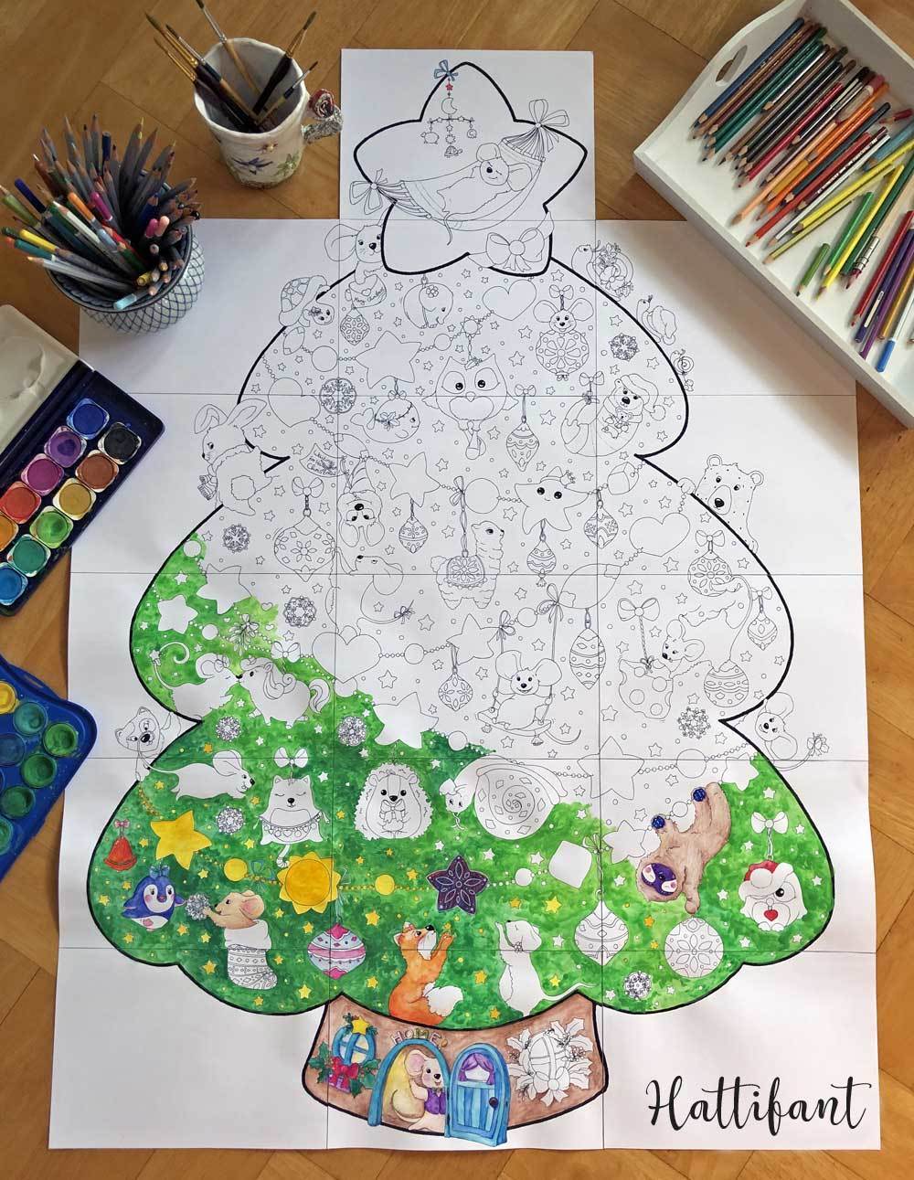 Giant poster christmas tree