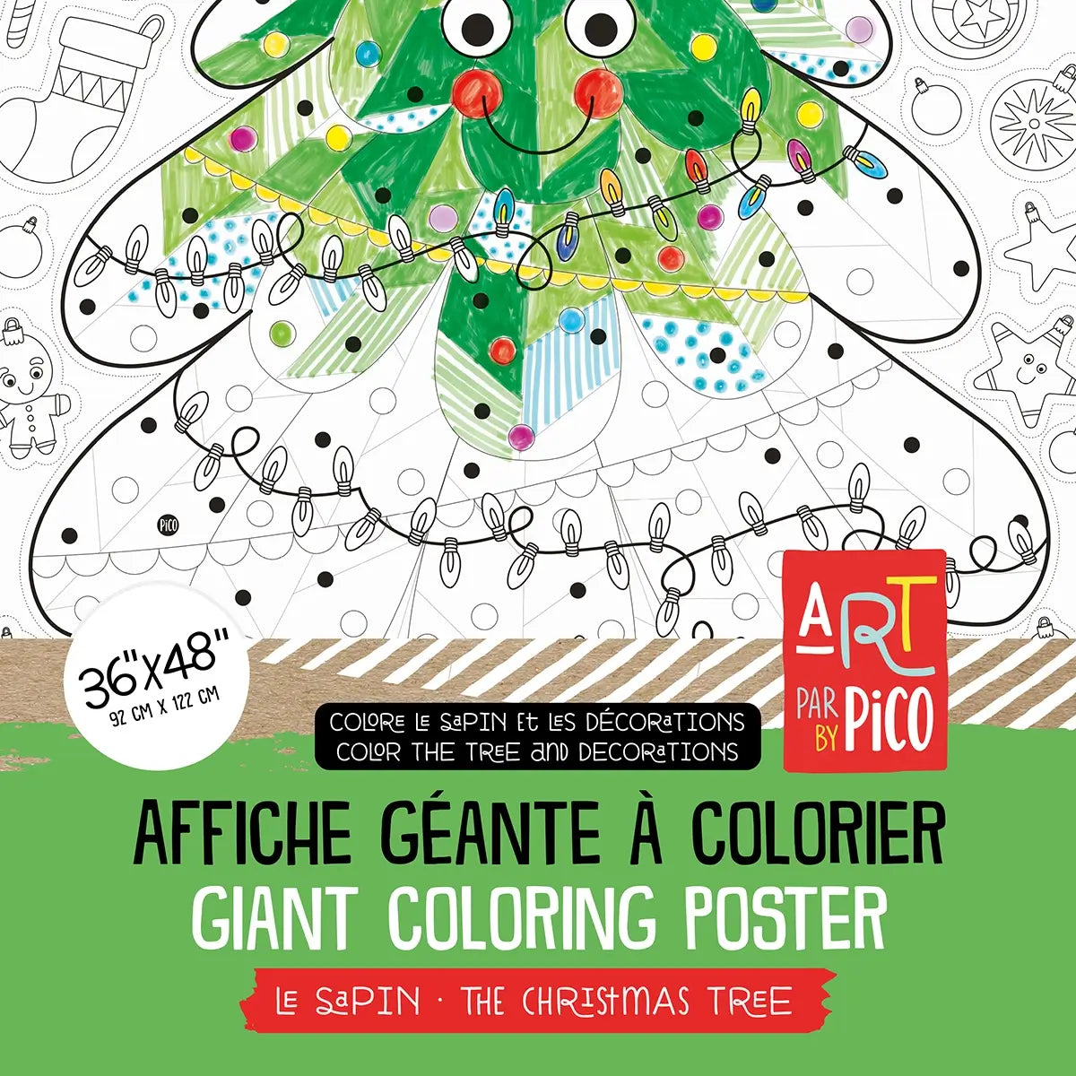 Giant christmas tree coloring poster pico tatoo