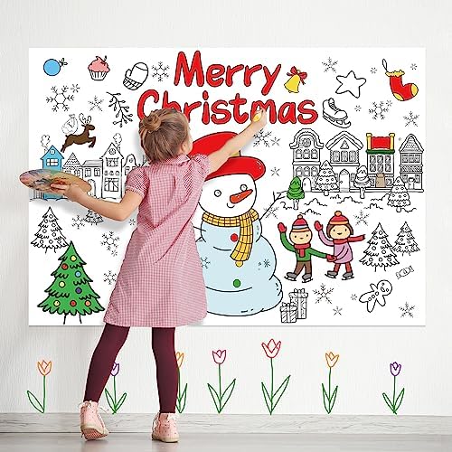 Lpeng winter coloring poster x inch christmas giant coloring pages for holiday birthday art craft gifts for kid toys games