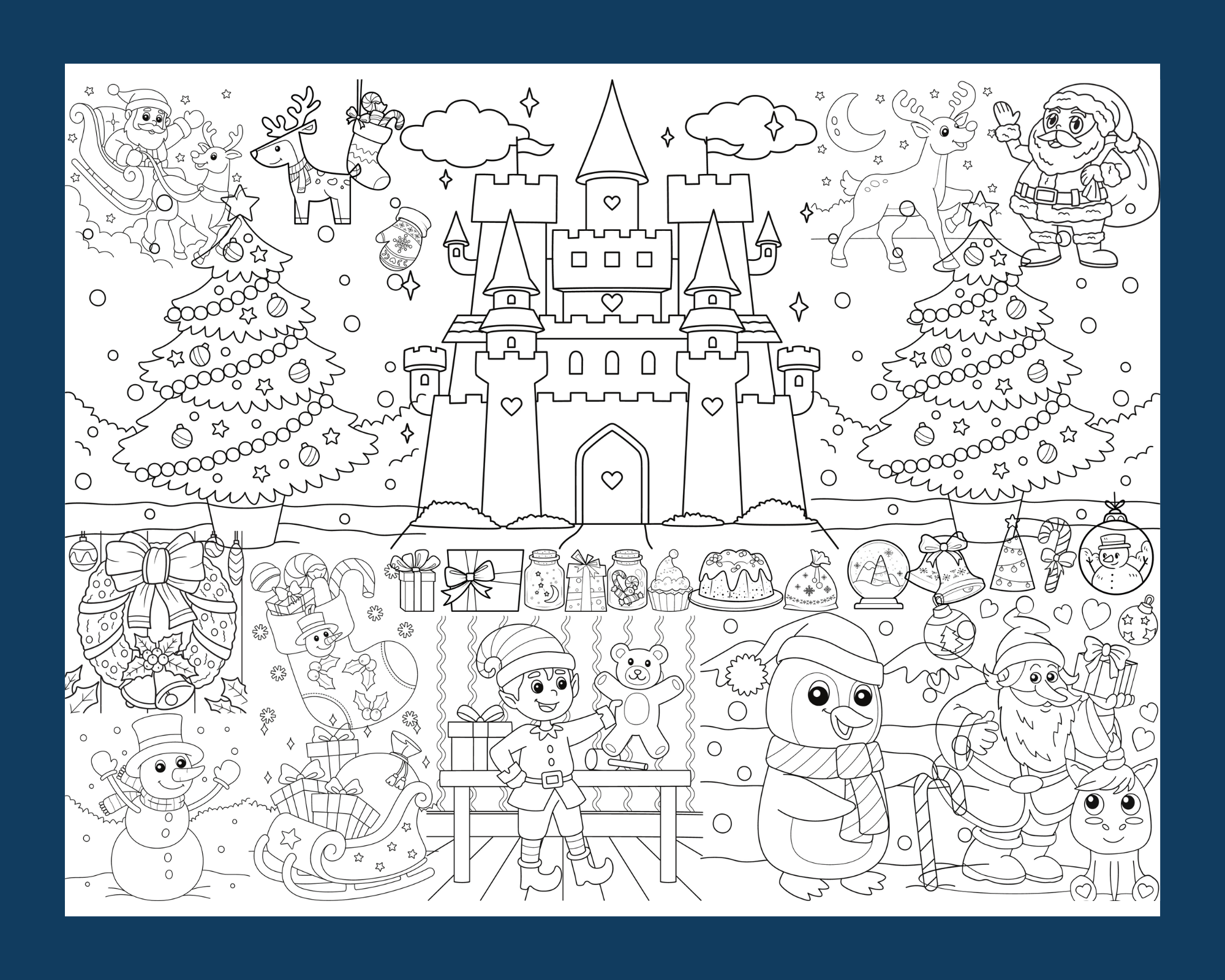 Giant christmas coloring poster fun holiday activity for family bonding made by teachers