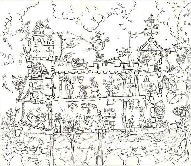Medieval castle louring in poster by really giant posters loring posters loring books loring pages