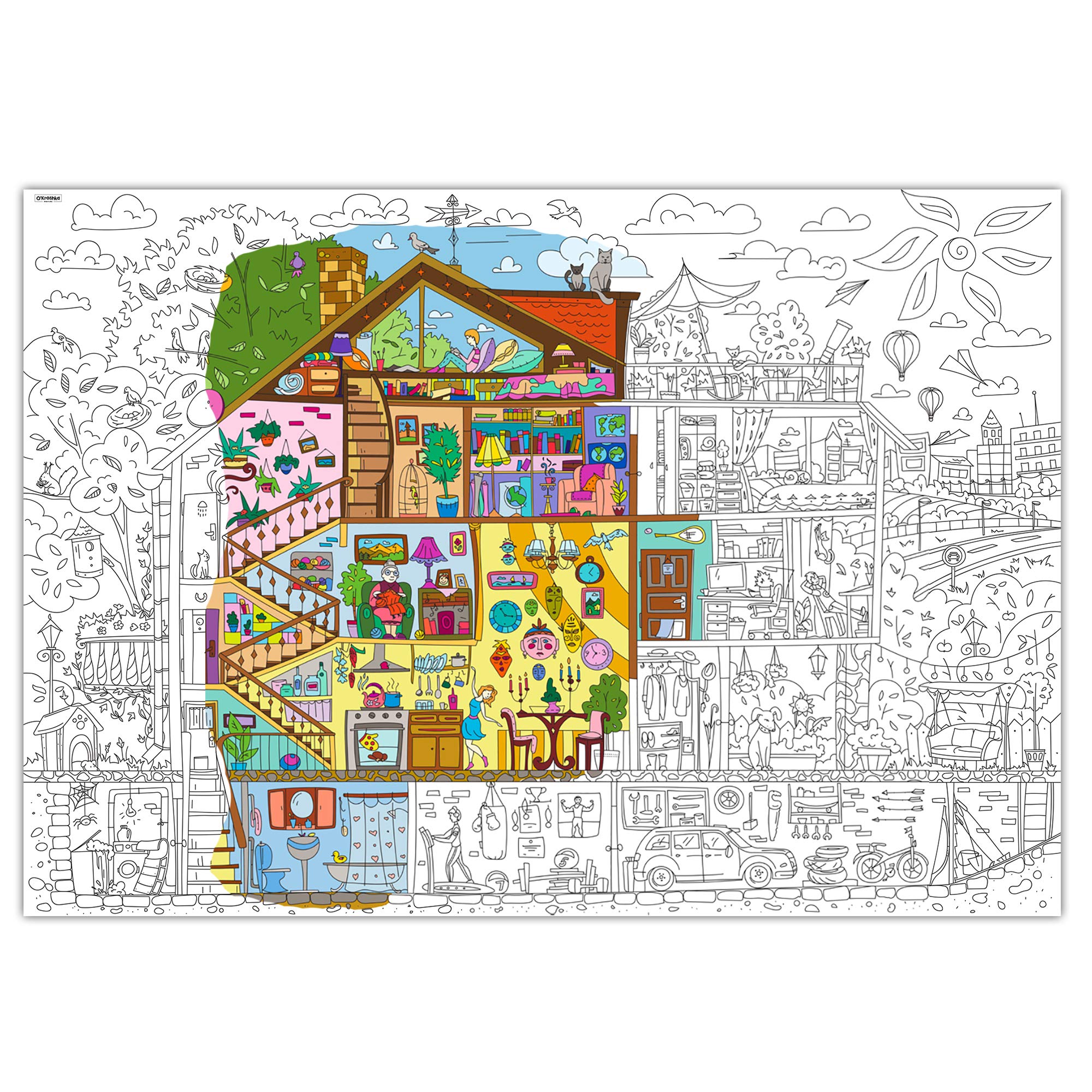Okroshka big giant colouring poster colorings for children home sweet home coloring pages for kids and adults color me posters for family x in posters prints