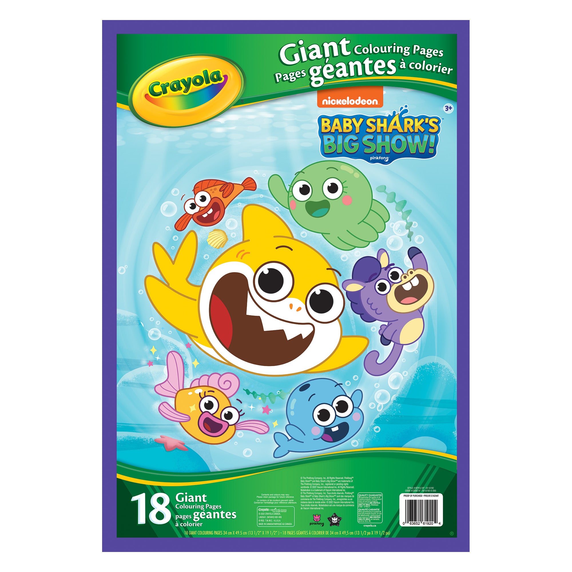 Crayola giant colouring pages pinkfong baby shark â crayola nada