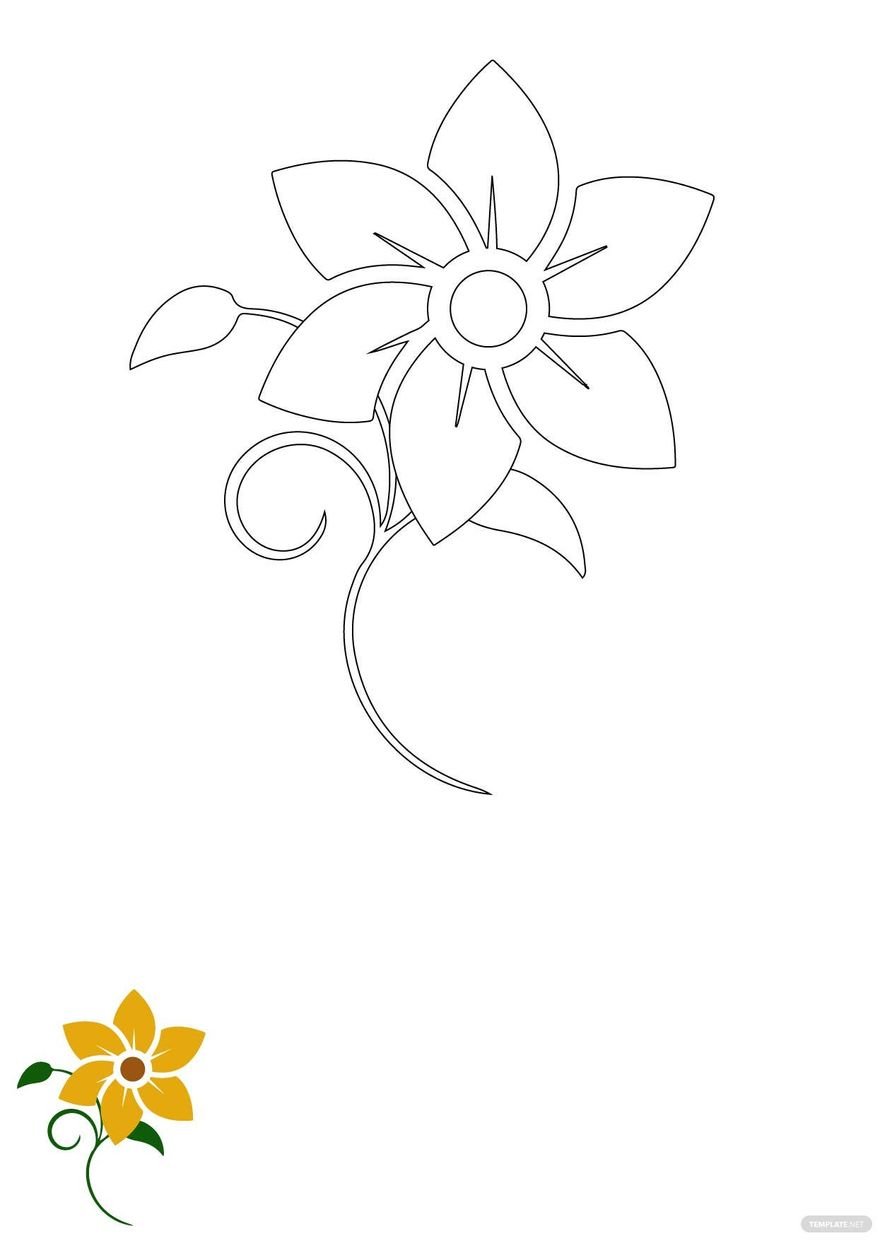 Free big flower coloring page