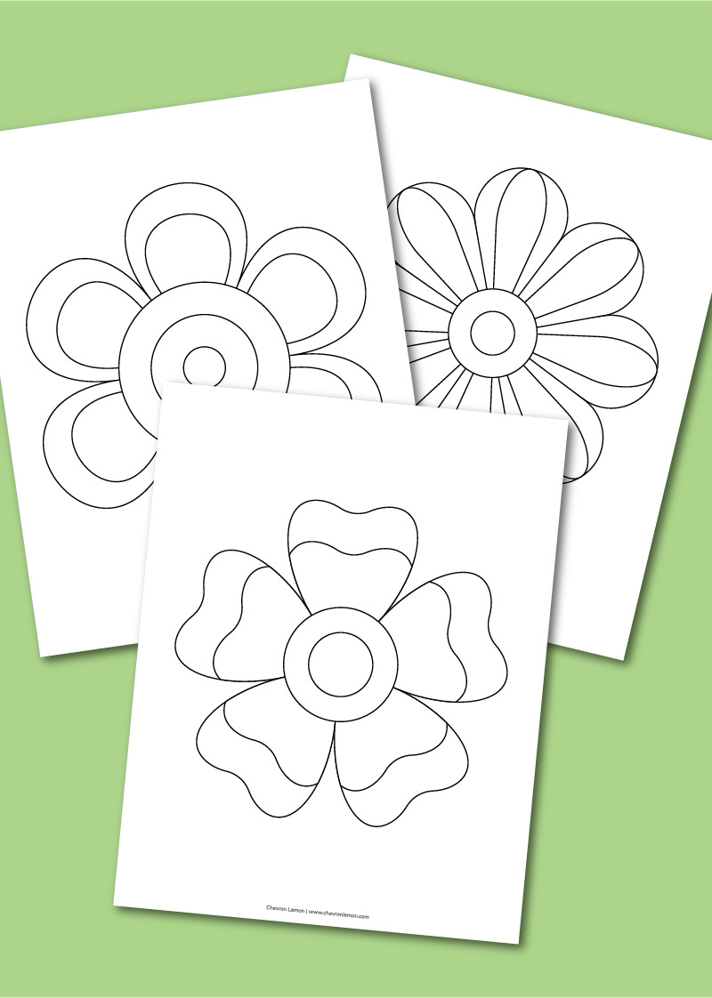 Printable big flower coloring pages