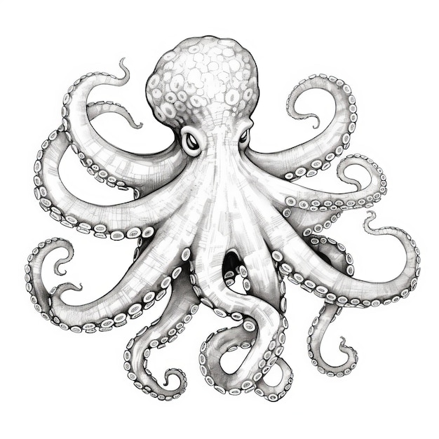 Premium ai image simple octopus coloring page for kids
