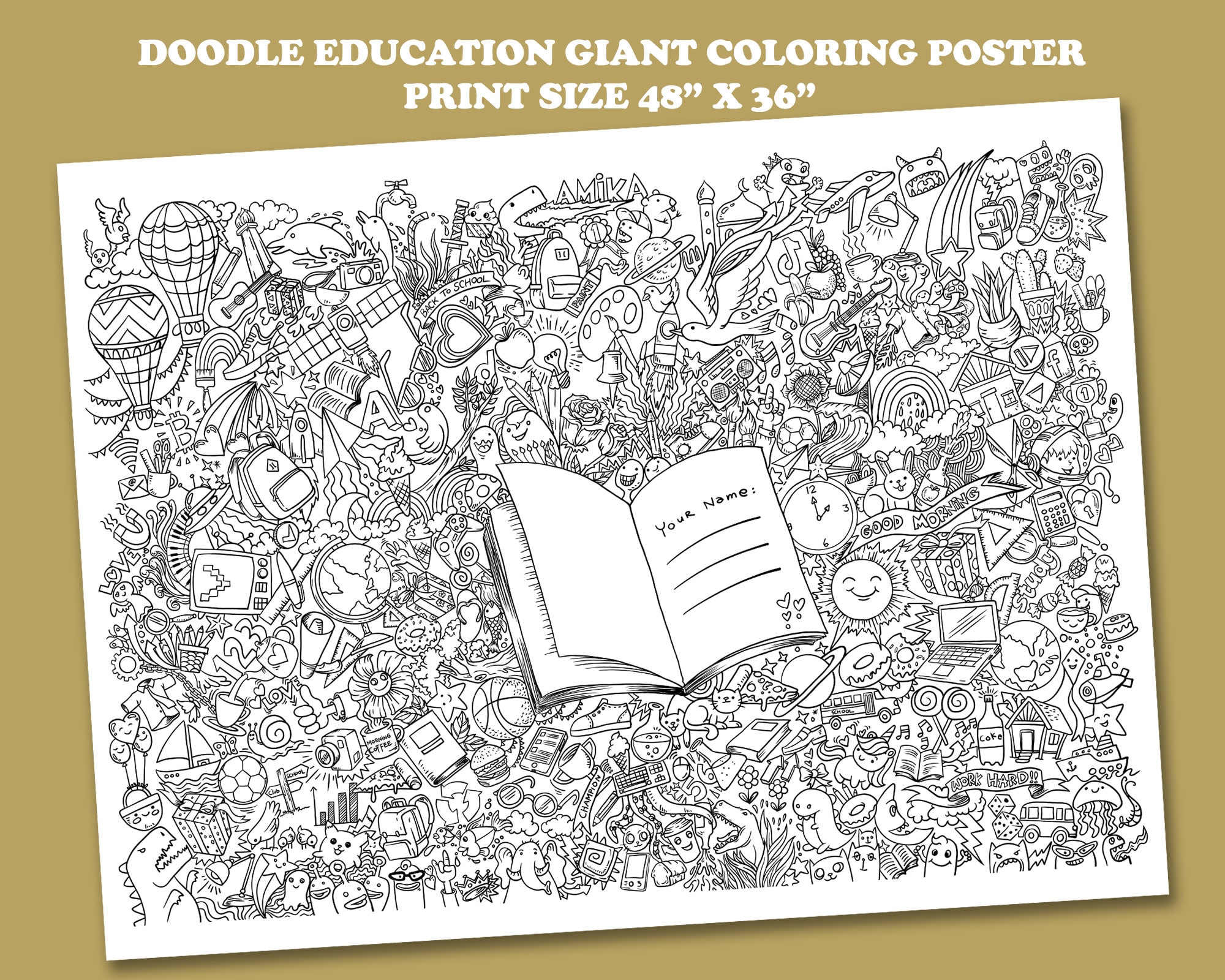 Coloring poster giant coloring poster doodle doodle