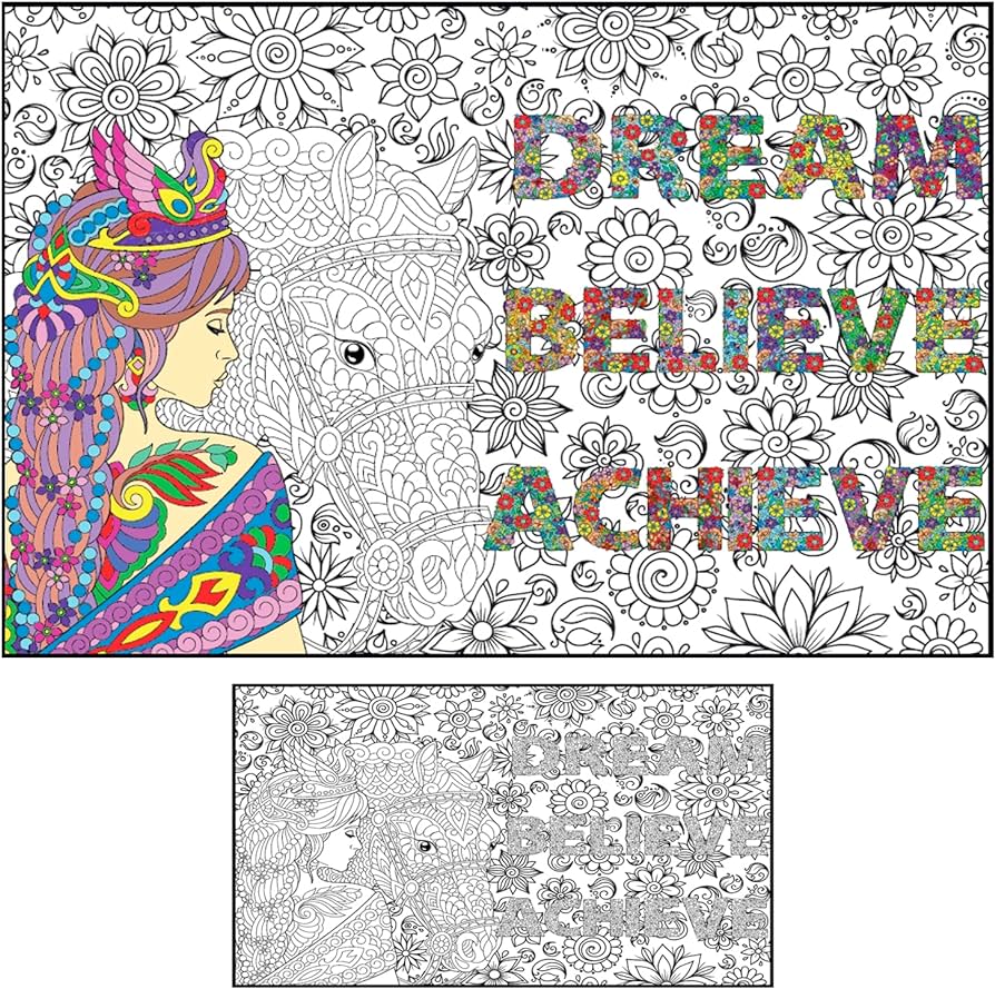 Giant coloring poster for adults and kids
