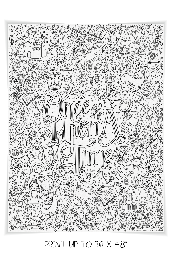 Once upon a time giant coloring poster caravan shoppe