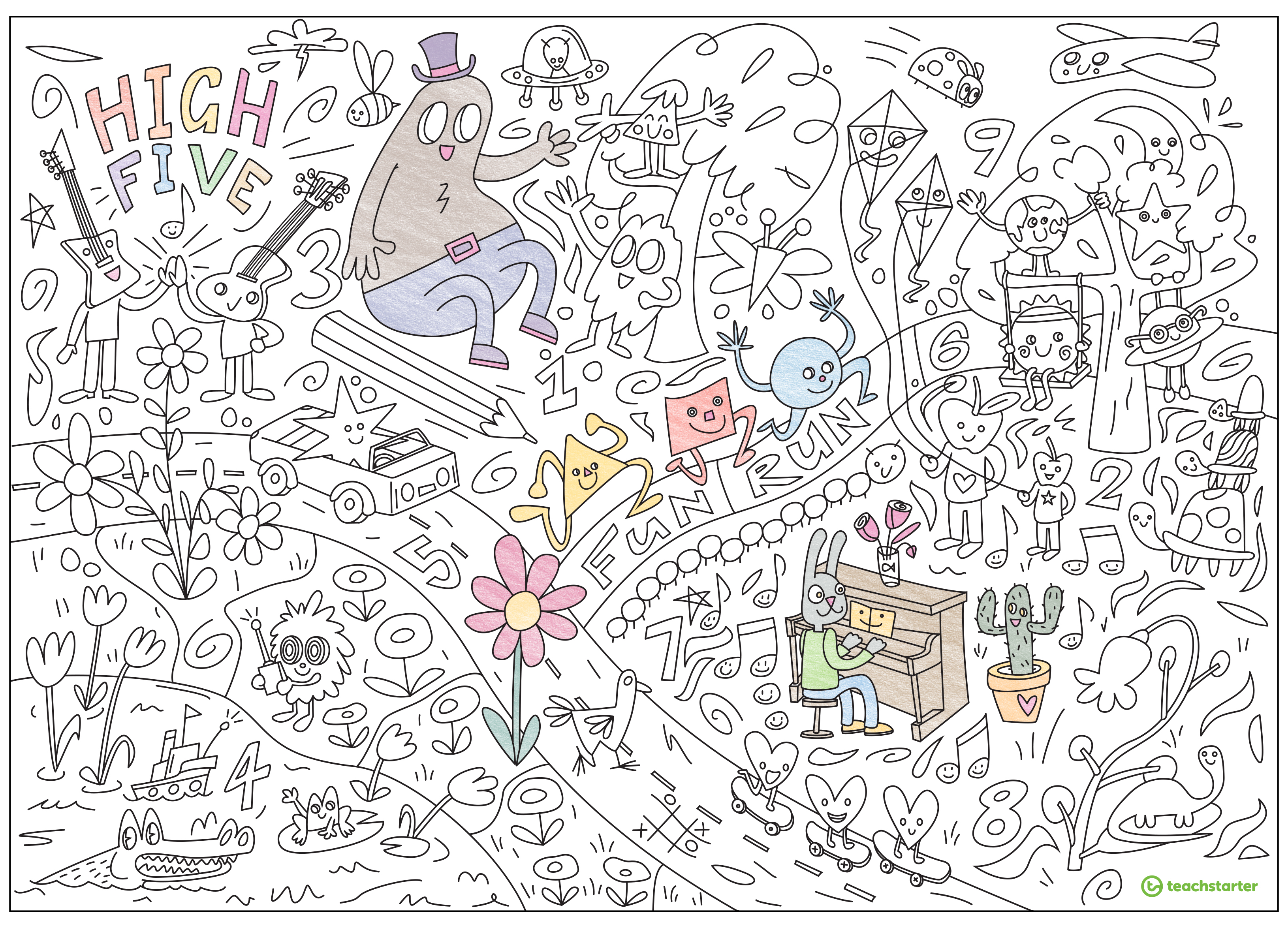 Resource alert new giant printable colouring sheet teach starter