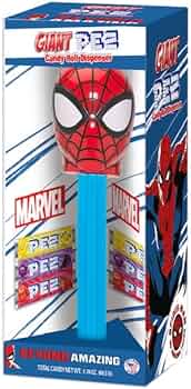 Giant pez spiderman candy dispenser
