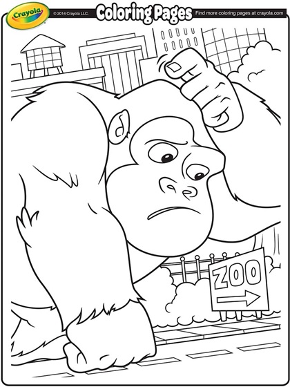 Giant gorilla monster coloring page