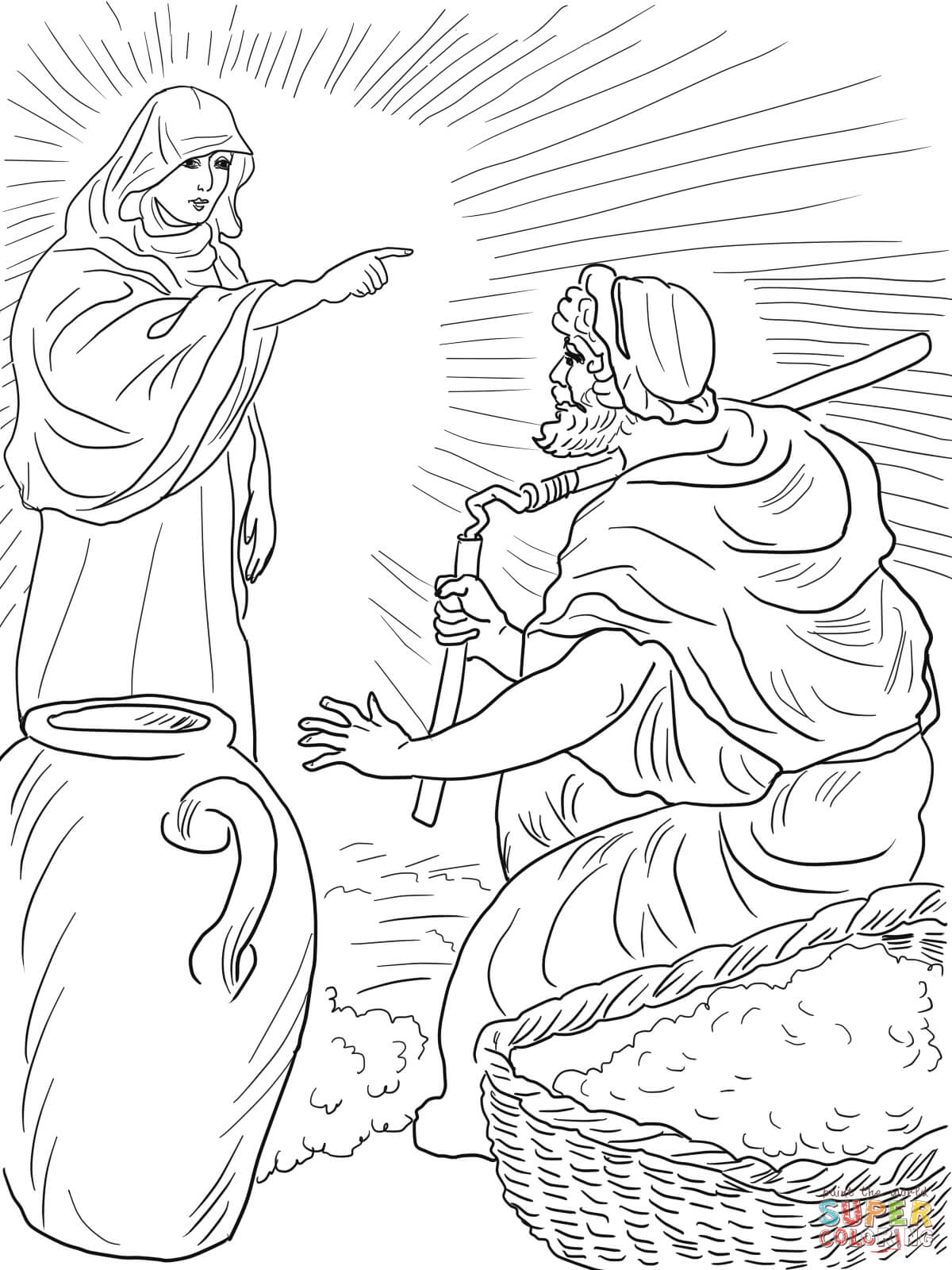 Gods angel called gideon coloring page free printable coloring pages