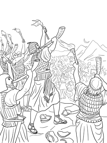 Gideons battle against the midianites coloring page free printable coloring pages