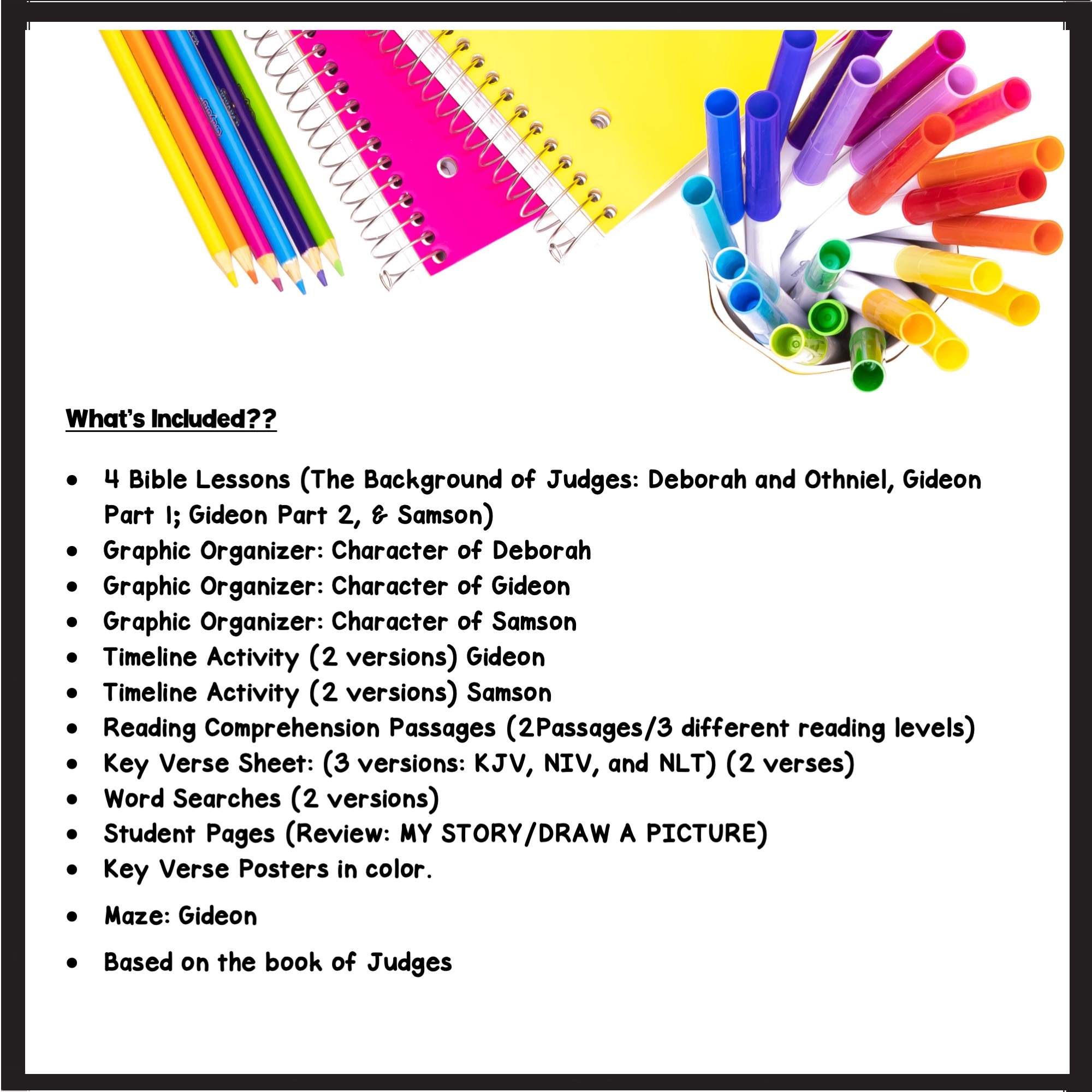Judges bible lessons deborah gideon and samson made by teachers