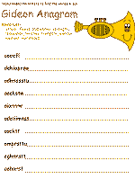 Gideon printable activity sheets