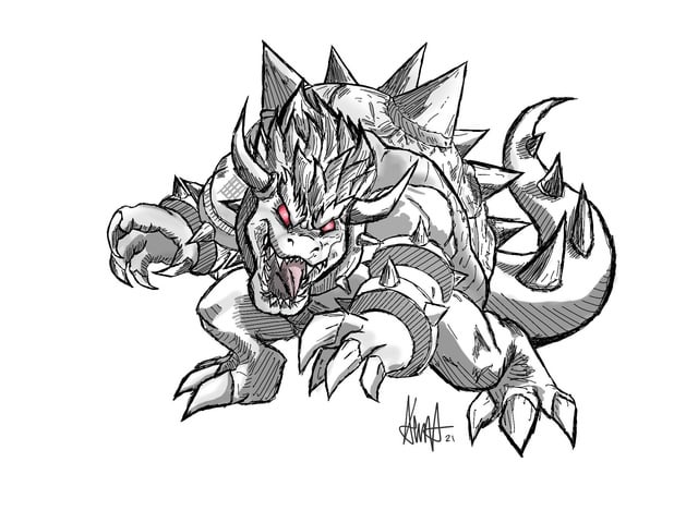 Oc fan art bowser drawing i made rsmashbrosultimate