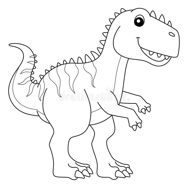 Giganotosaurus coloring isolated page for kids stock vector