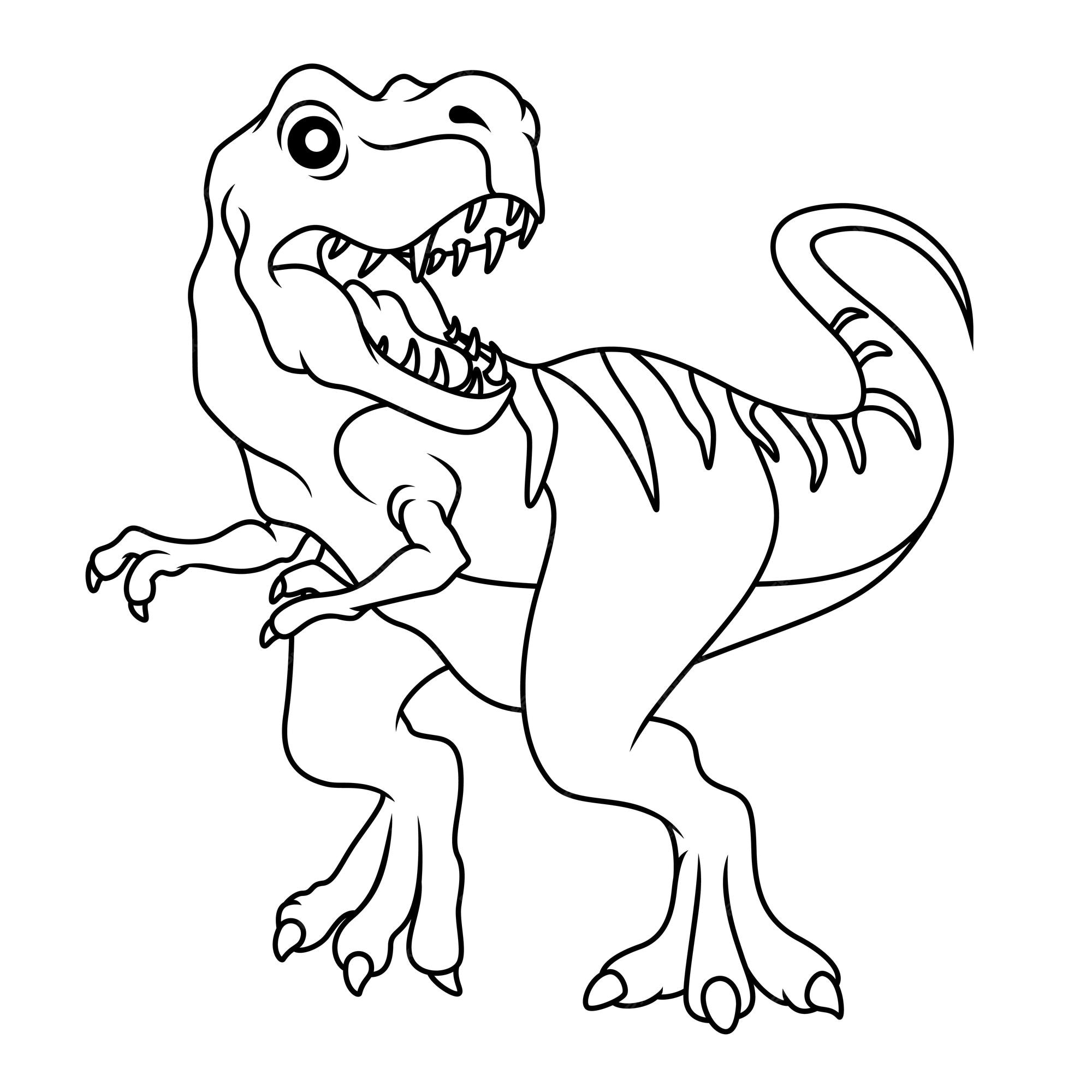 Premium vector illustration of cartoon dinosaur gigantosaurus line art