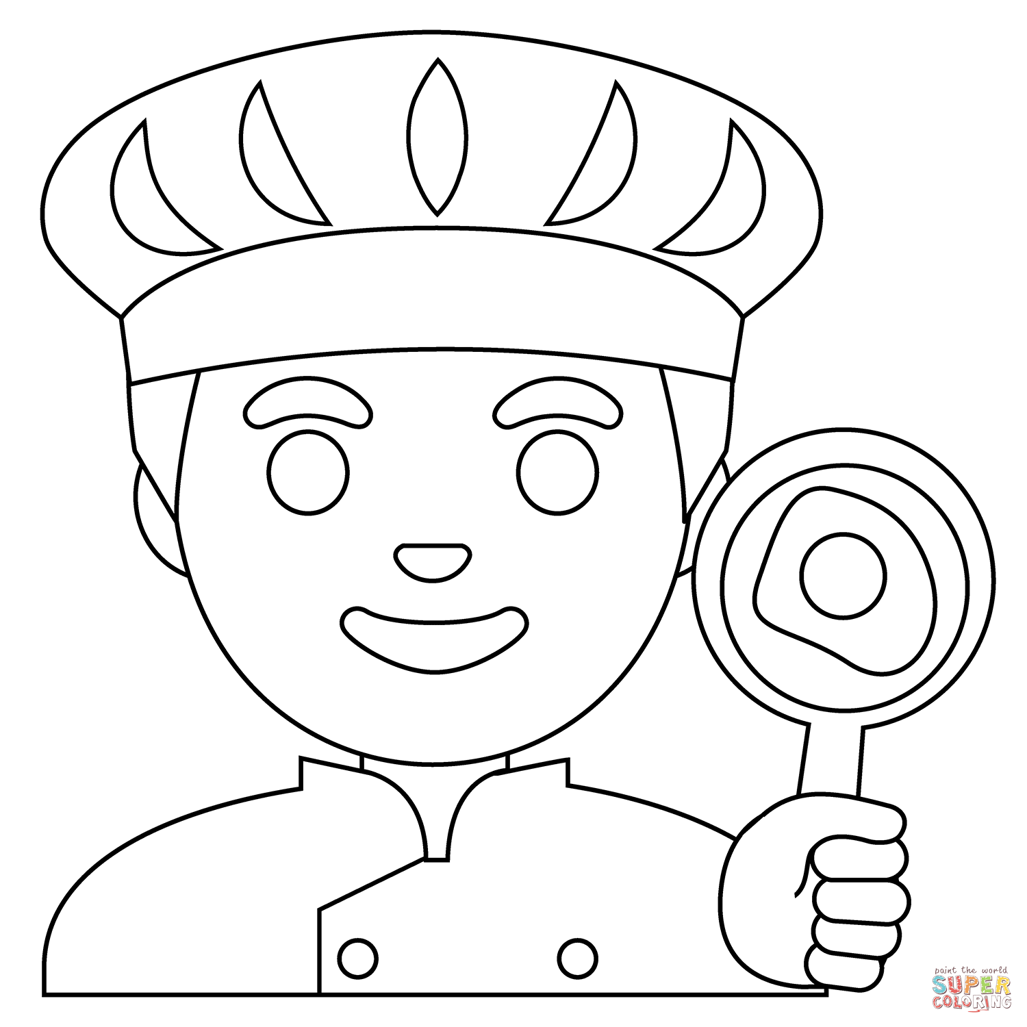 Man cook emoji coloring page free printable coloring pages