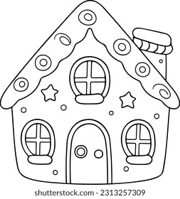 Gingerbread house outline stock photos and pictures