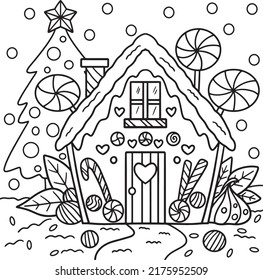 Gingerbread house outline stock photos and pictures