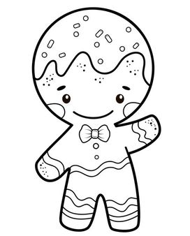 Premium vector ggerbread man illustration for colorg christmas colorg books christmas colors ggerbread man colorg page