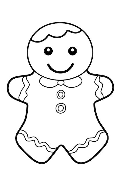 Premium vector cute gingerbread coloring page