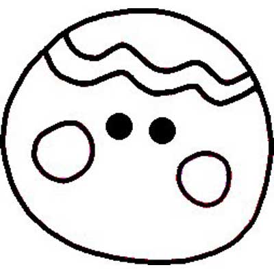 Blank gingerbread man template â head and face only outline
