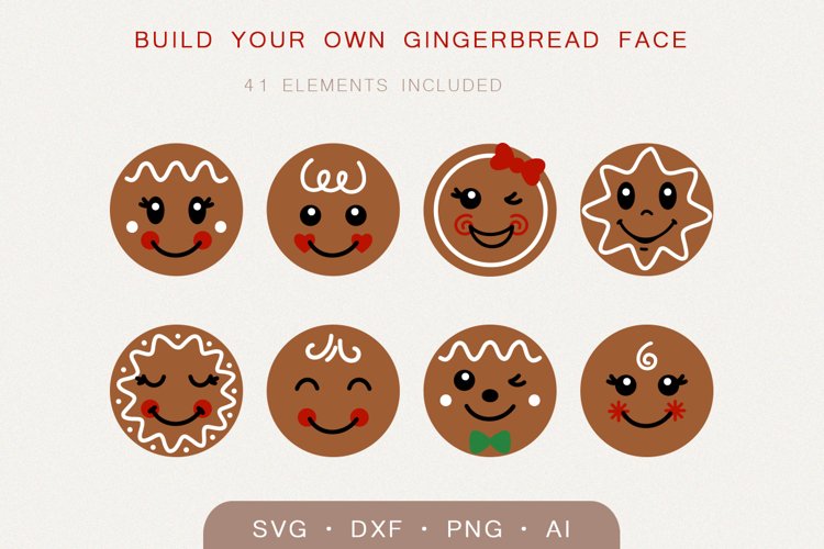 Gingerbread faces svg bundle gingerbread svg files