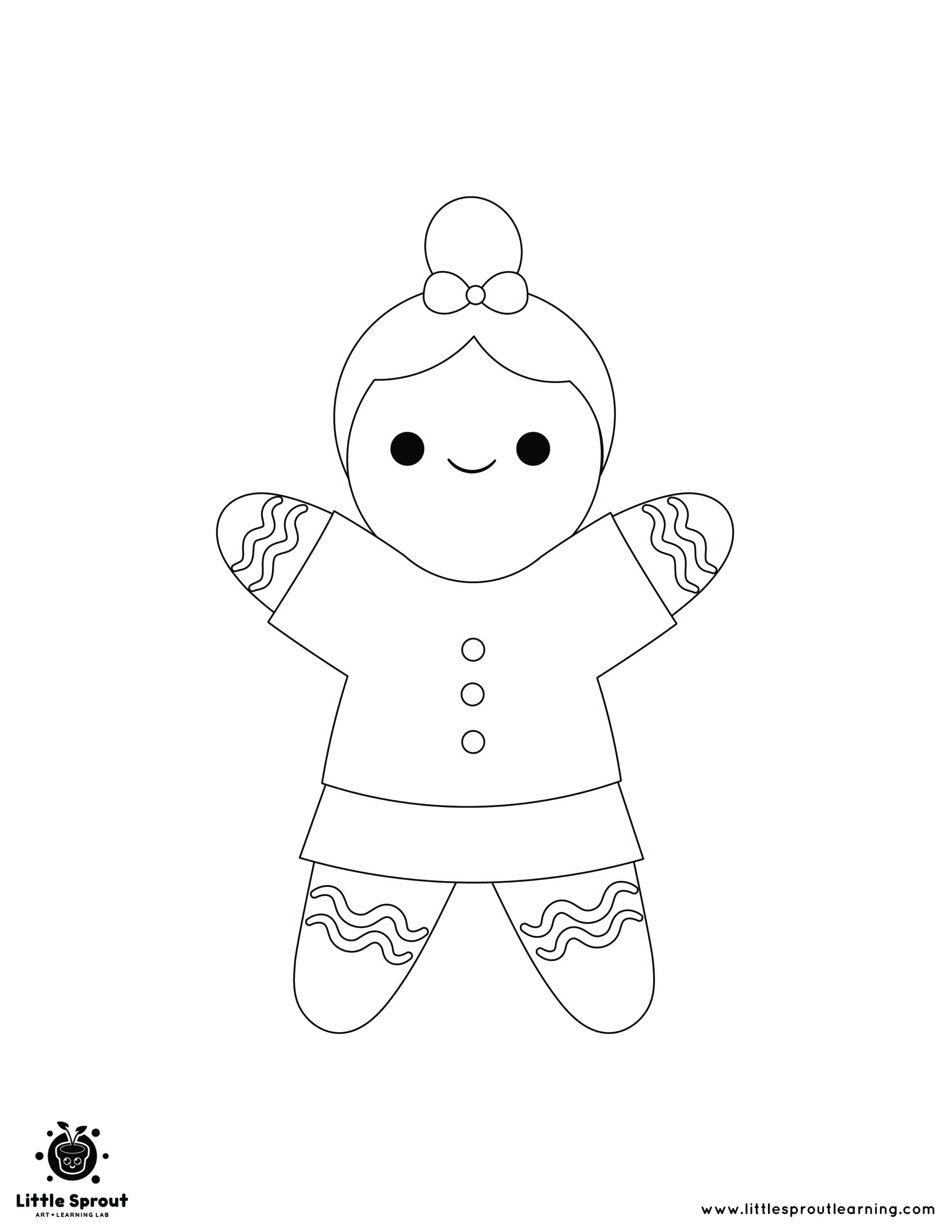 Free gingerbread girl coloring pages